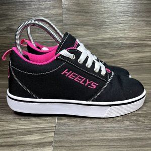 Heelys Kid's Black & Pink Pro 20 Canvas Skate Shoes Size 5